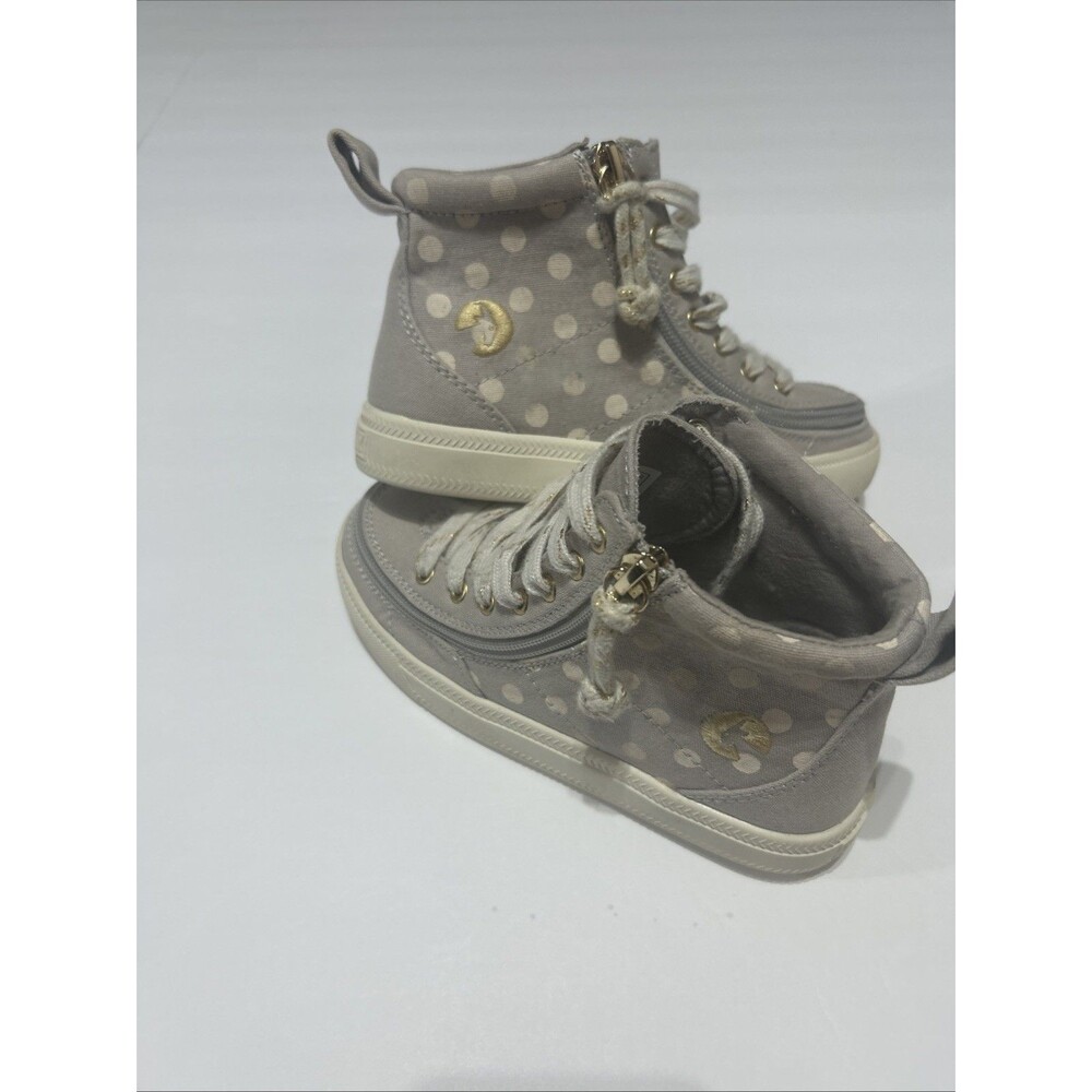 BILLY Footwear Classic Lace High Gray Polka Dot High Top Shoes Kids 12M